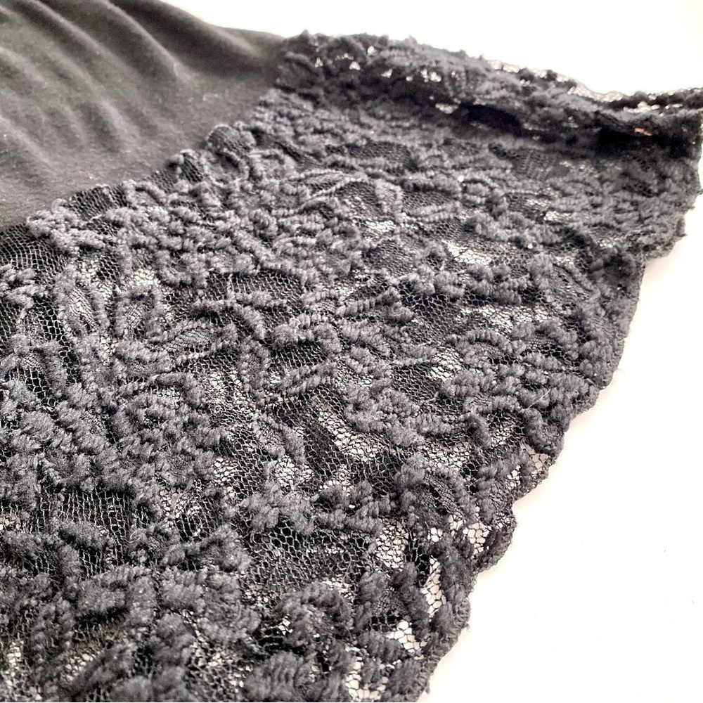 L&B Black Flowy Rayon Bell Sleeve Blouse Medium Whimsigoth Dark Fairy - Picture 7 of 12
